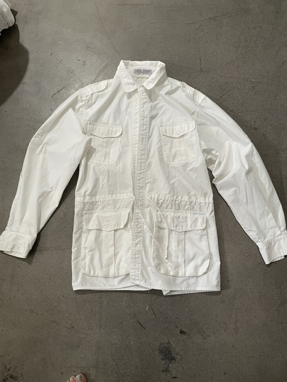 SERGIO VALENTE Men's White Long Sleeve Button-Up Shirt Pockets Polyester Cotton